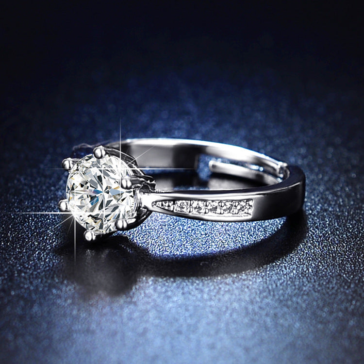 With Goods Imitation Moissanite Eight Hearts And Rings