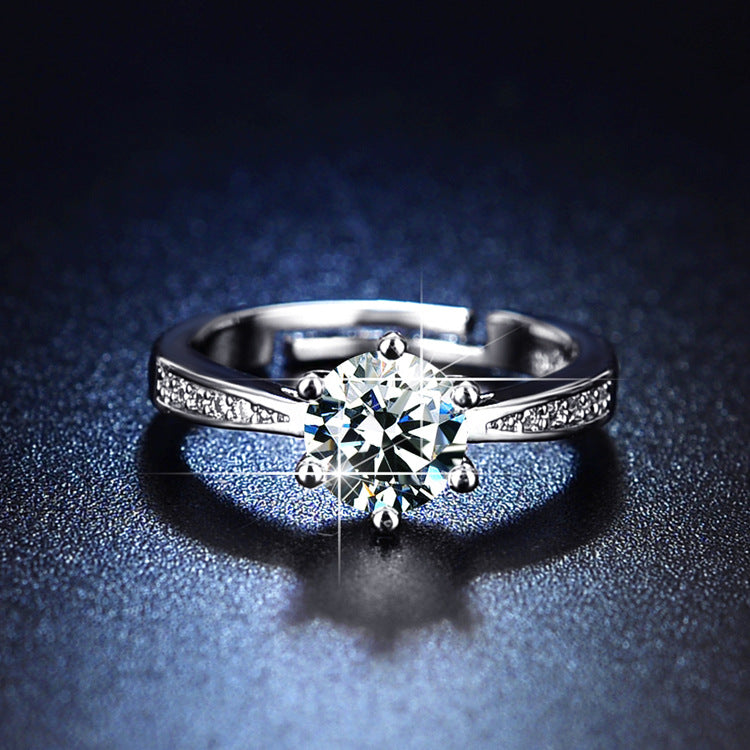 With Goods Imitation Moissanite Eight Hearts And Rings