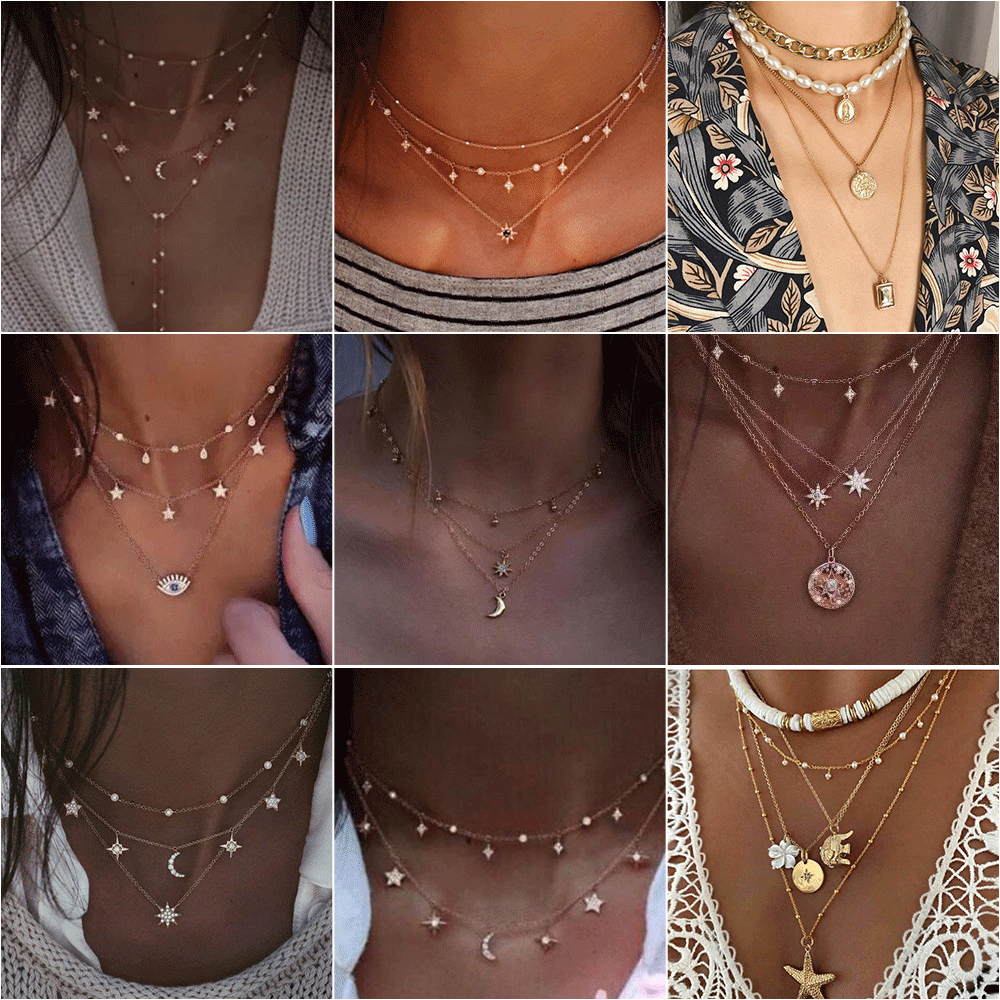 Colliers de mode en alliage de diamants exagérés rétro ornement