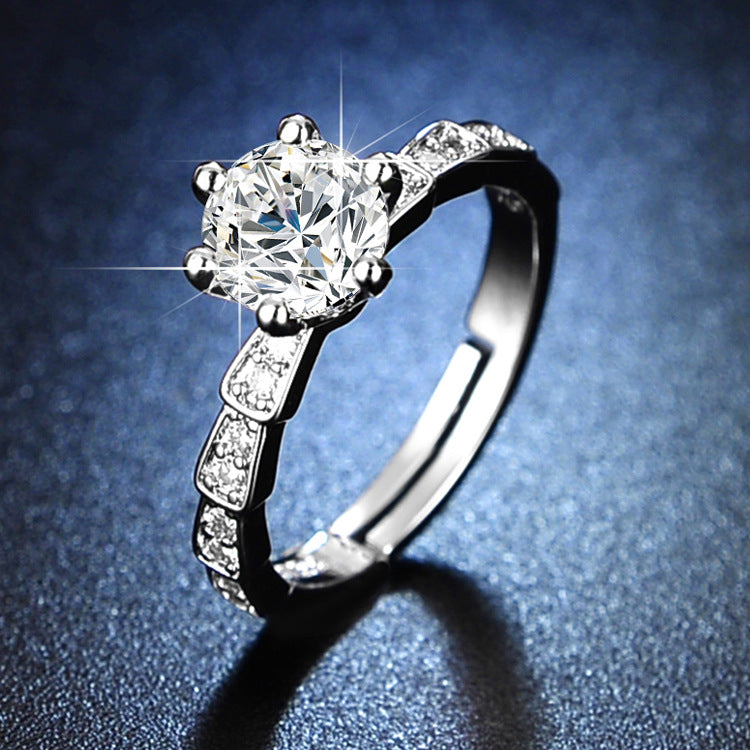 Snake Female Imitation Zircon Opening Snake-shaped Rings