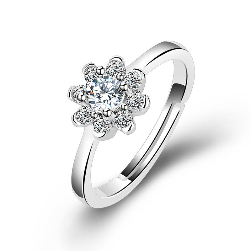 Women's Style Snowflake Open Fashion Elegant Diamond Rings
