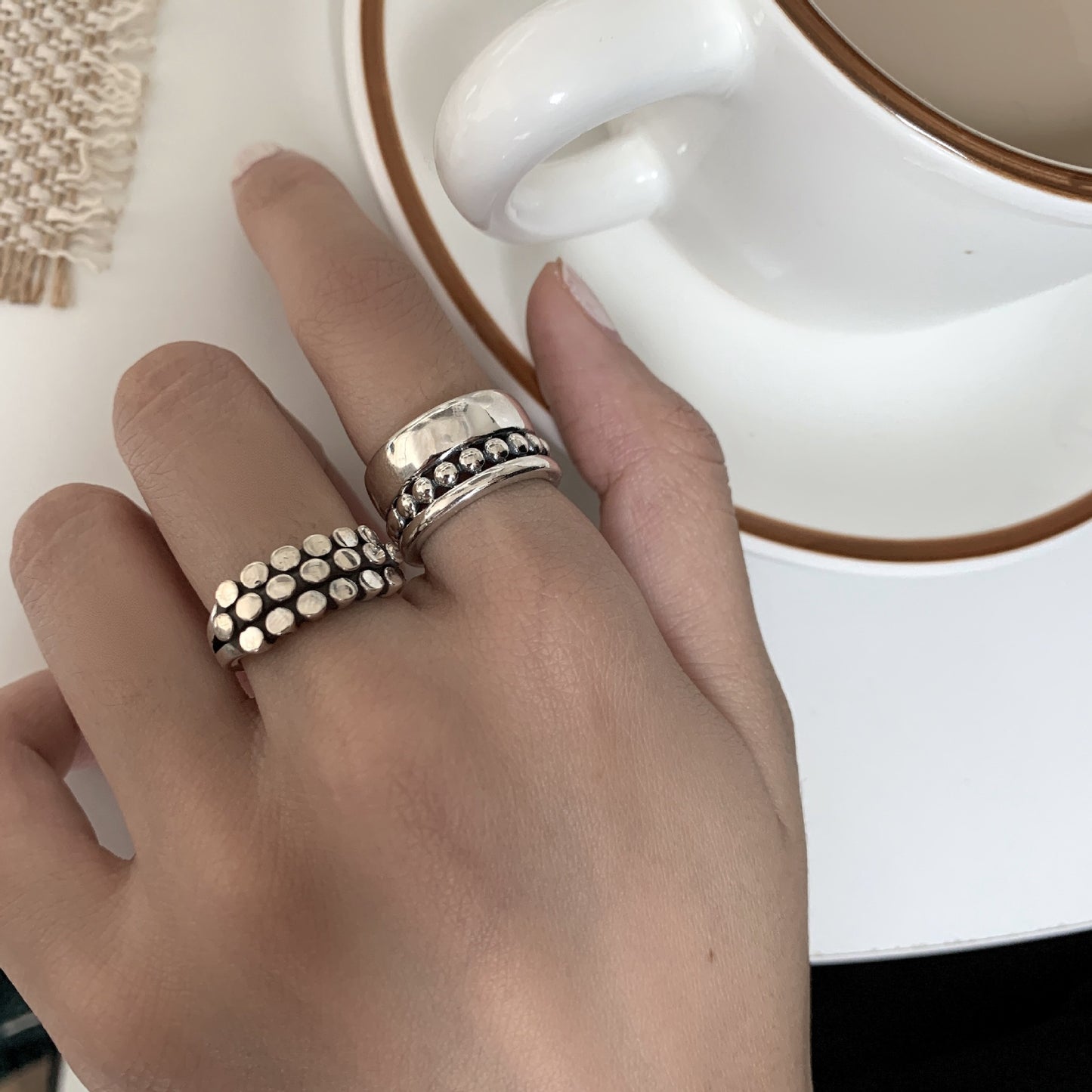 Women's Sterling Sier Open Index Finger Fashion Rings