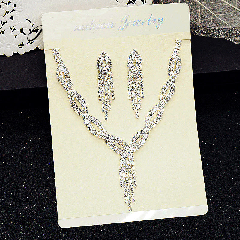 Et Suite Colliers De Mariée En Strass Tissés Avec Clavicule