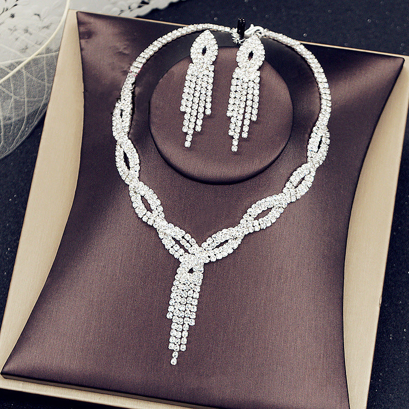 Et Suite Colliers De Mariée En Strass Tissés Avec Clavicule