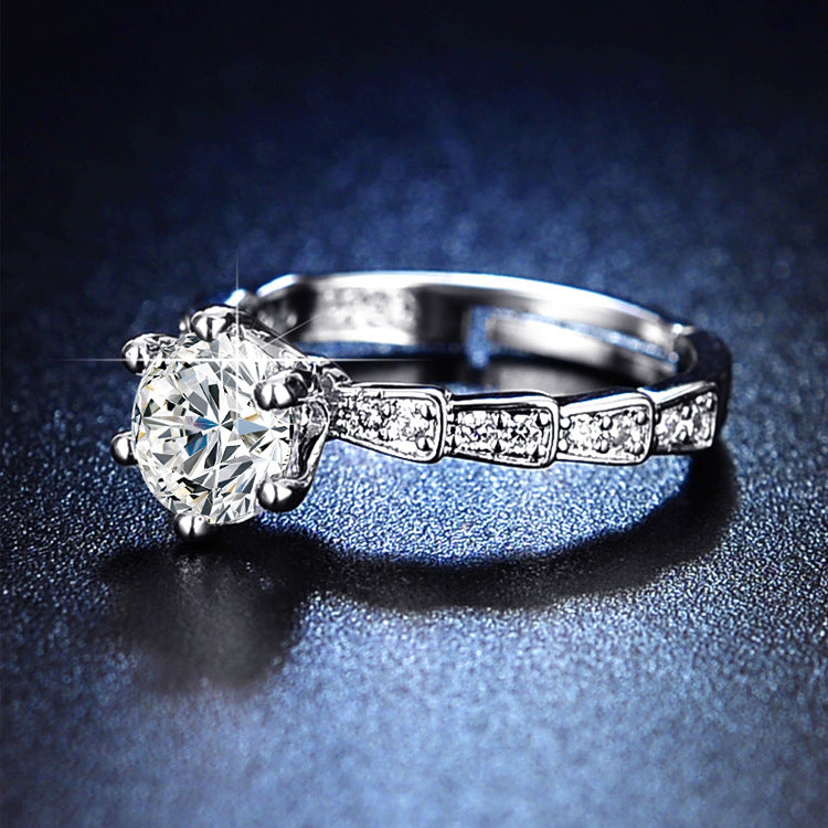 Snake Female Imitation Zircon Opening Snake-shaped Rings