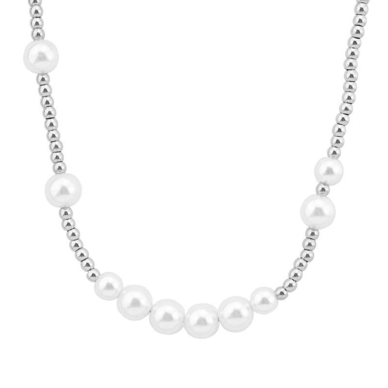 Chaîne de clavicule à boule en acier inoxydable pour femmes, hommes et colliers de style unisexe