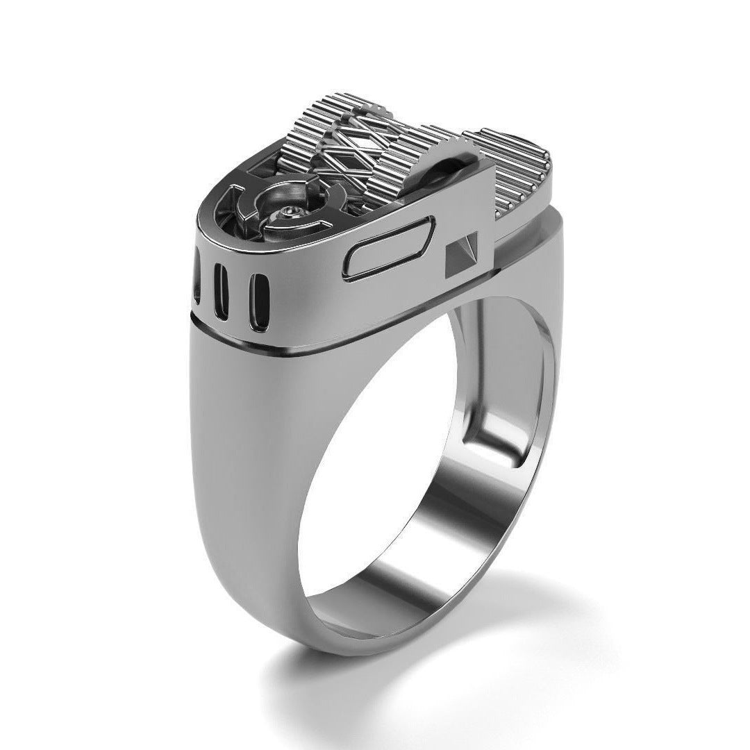 Creative Lighter Shape Punk Style Gold Rings
