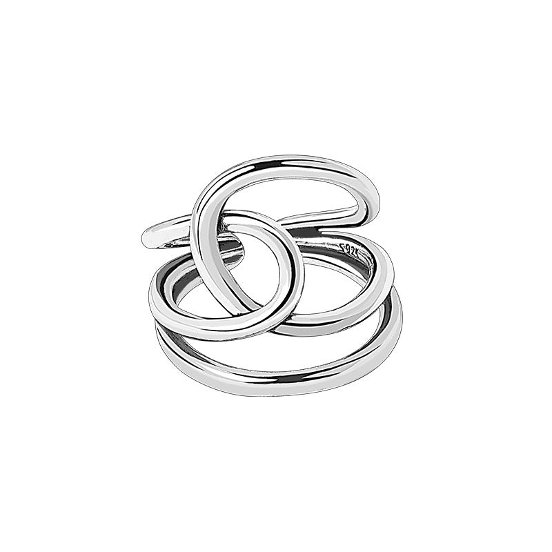 Double Retro Lines Knuckle Female Trendy Cold Rings