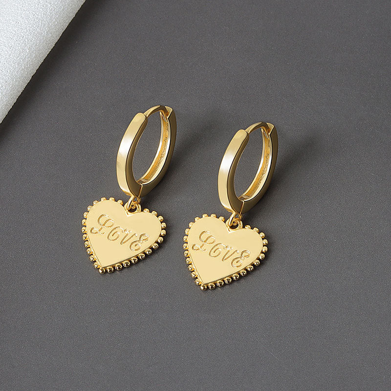 Love Heart Female Simple Graceful Niche Earrings