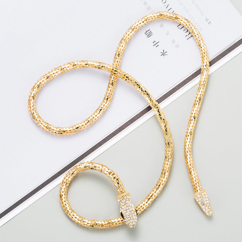 Creative Alternative Snake-shaped Hollow Chain Female Necklaces