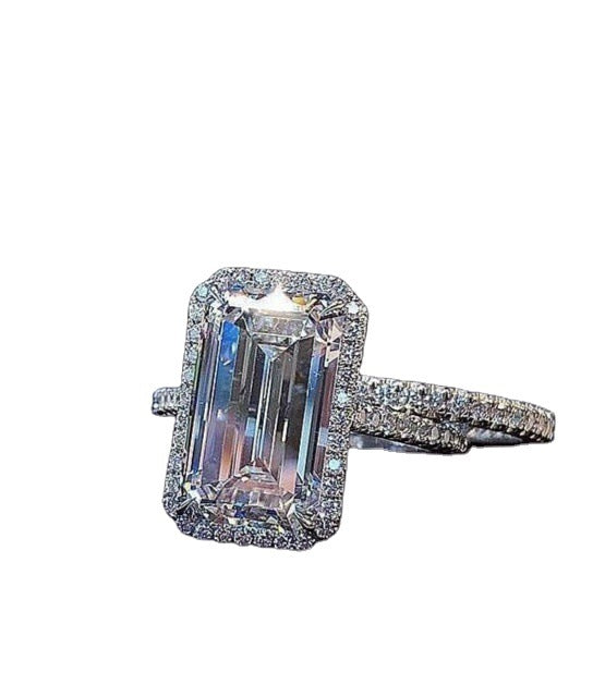 Modische, quadratische Diamant-Paar-Ringe mit eingelegter Legierung
