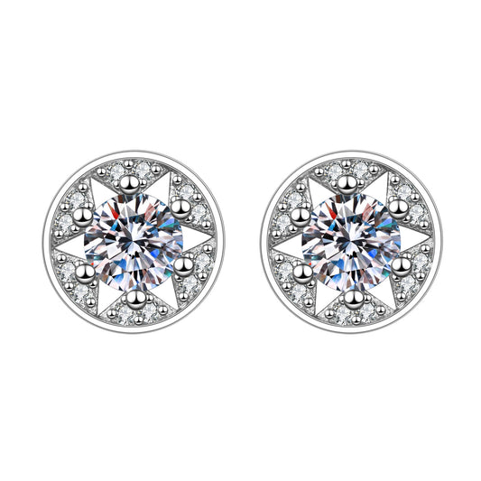 Women's Simple Snowflake Shining Diamond Zircon Drop Earrings