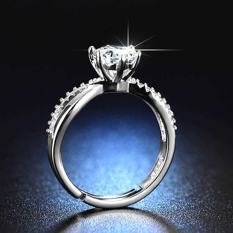 Women's Karat Interwoven Love Simulation Moissanite Diamond Rings