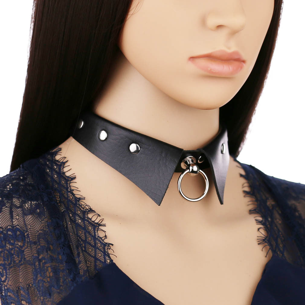 Colliers de style collier en cuir gothique punk de personnalité
