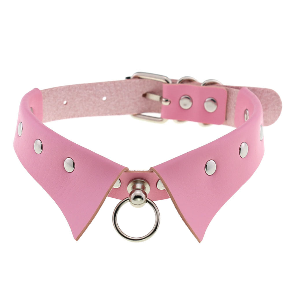 Colliers de style collier en cuir gothique punk de personnalité