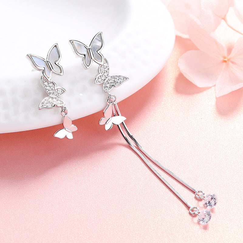 Asymmetric Niche Fairy Temperamental High Sense Earrings