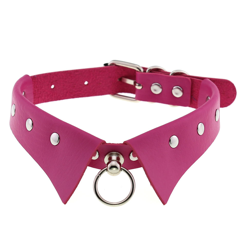 Colliers de style collier en cuir gothique punk de personnalité