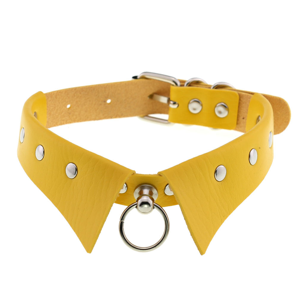 Colliers de style collier en cuir gothique punk de personnalité