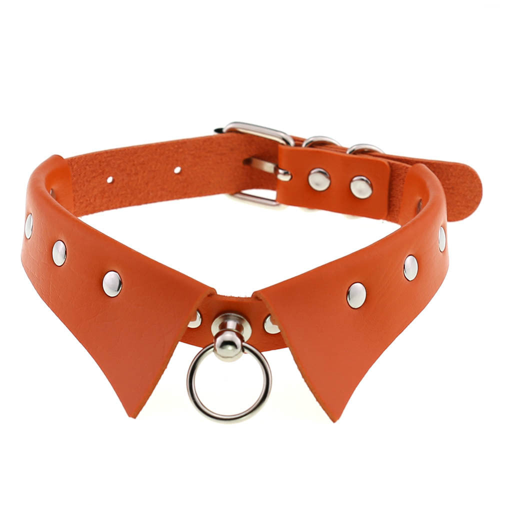 Colliers de style collier en cuir gothique punk de personnalité