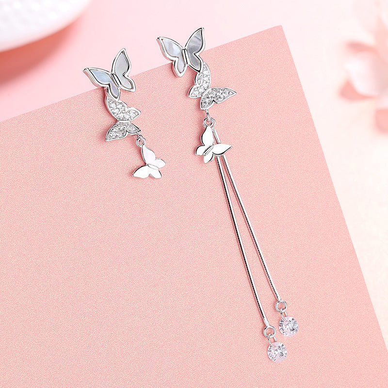 Asymmetric Niche Fairy Temperamental High Sense Earrings