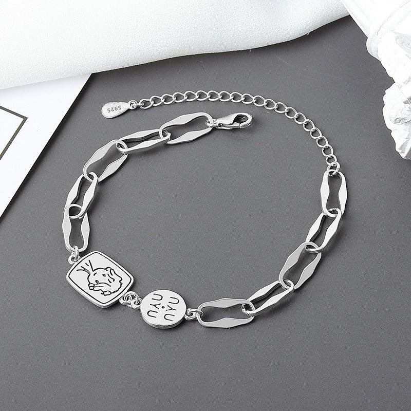 Wind Oval Chain Carved Cartoon Portrait Hip Bracelets