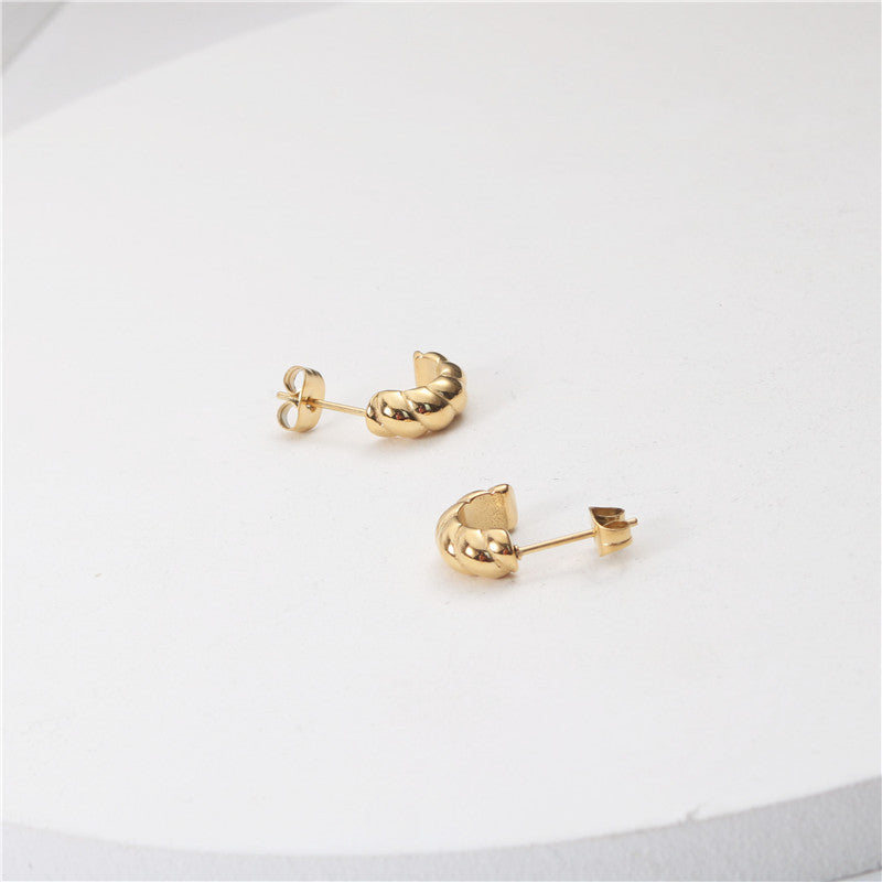 Small Twist Ear Clip Twisted Circle Design Classic Earrings