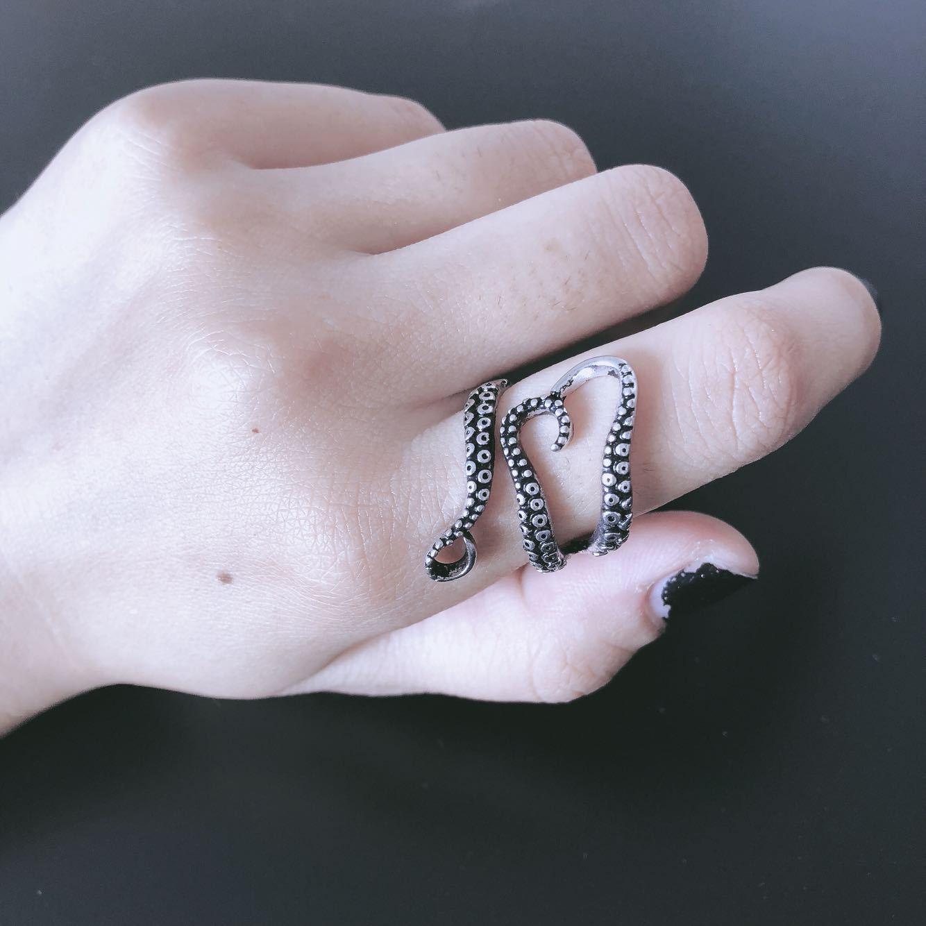 Damen & Herren & Chiba Touch Sucker Vintage Octopus Ringe