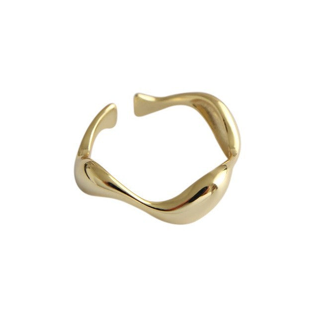 Frauen weibliche unregelmäßige Wellenmuster Schmuck Vintage Ringe