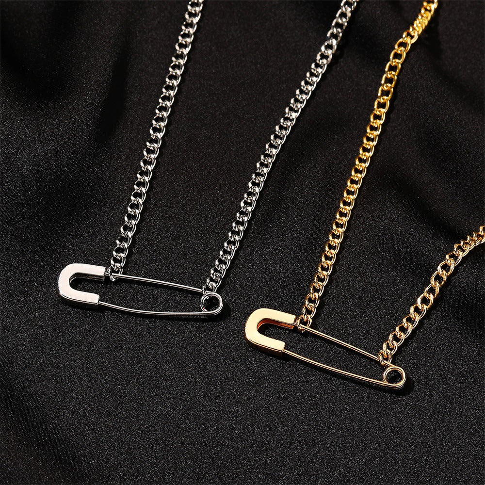 Simple Paper Clip Clavicle Chain Cold Wind Personalized Pendant Necklaces