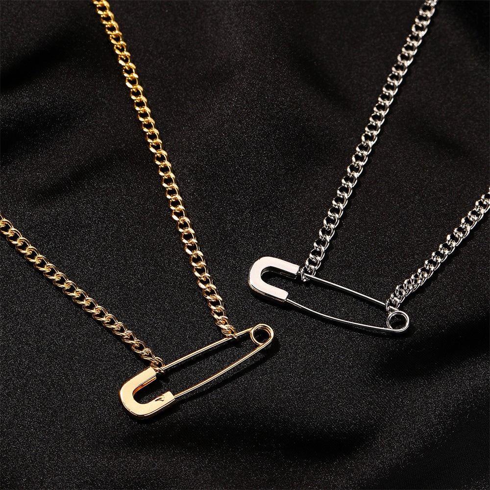 Simple Paper Clip Clavicle Chain Cold Wind Personalized Pendant Necklaces