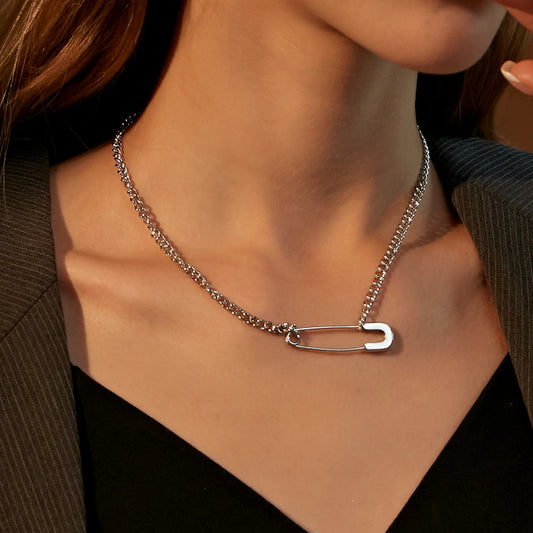 Simple Paper Clip Clavicle Chain Cold Wind Personalized Pendant Necklaces