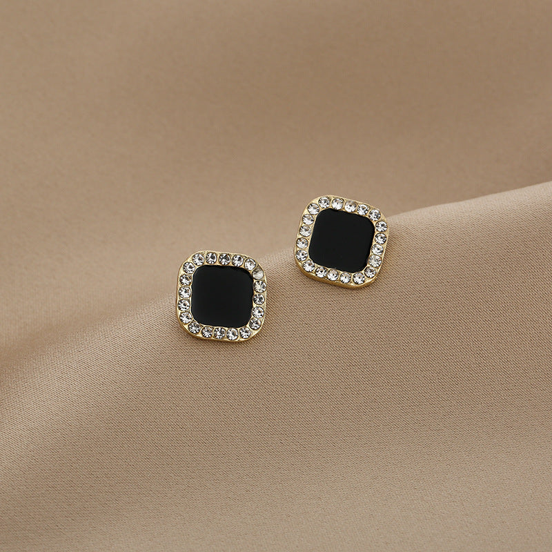 Sier Needle Fashion Exaggerated Diamond Simple Earrings