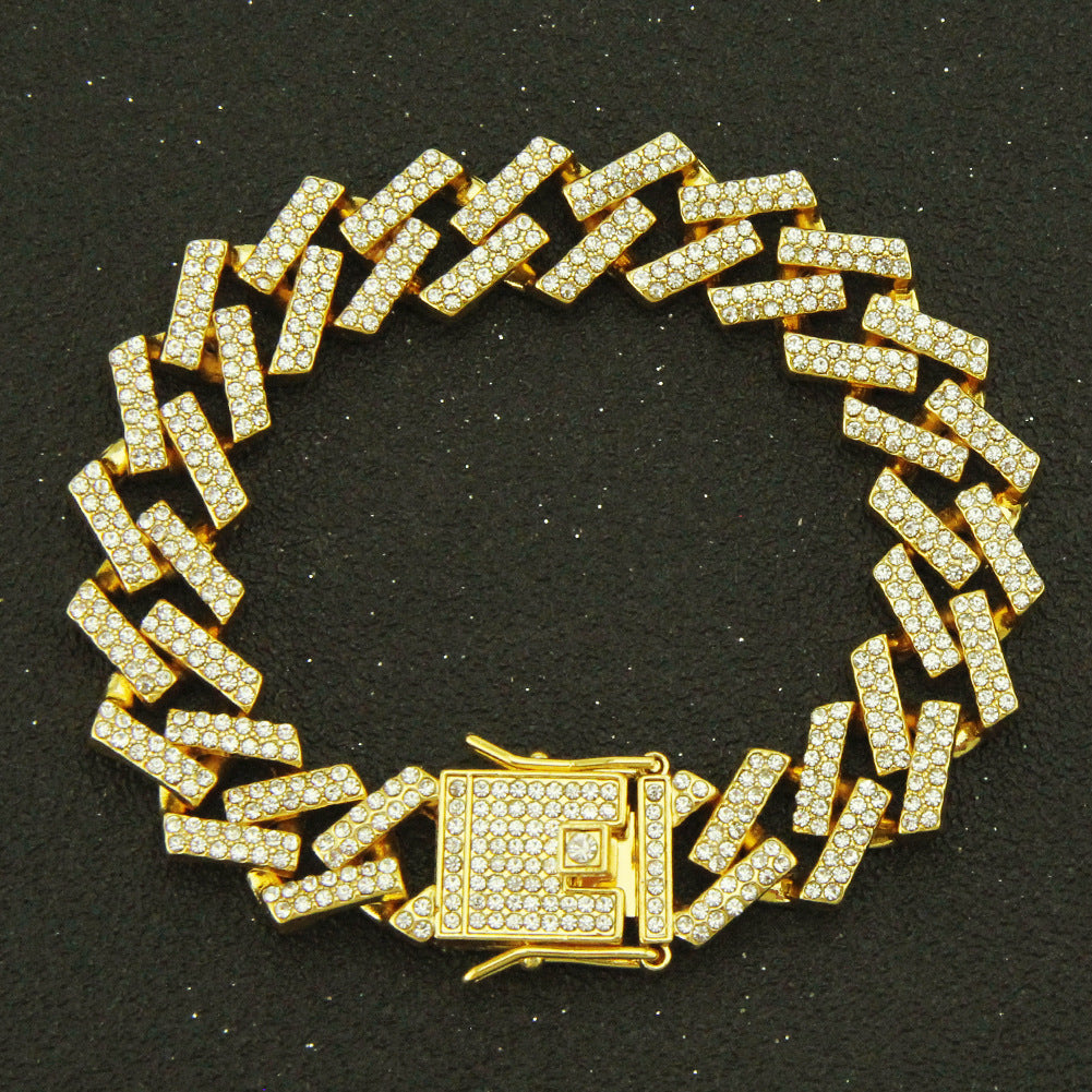 Men's Hop Cuban Link Chain Full Diamond Bracelets