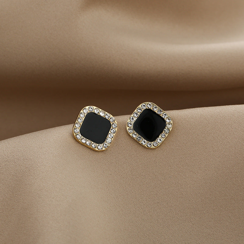 Sier Needle Fashion Exaggerated Diamond Simple Earrings