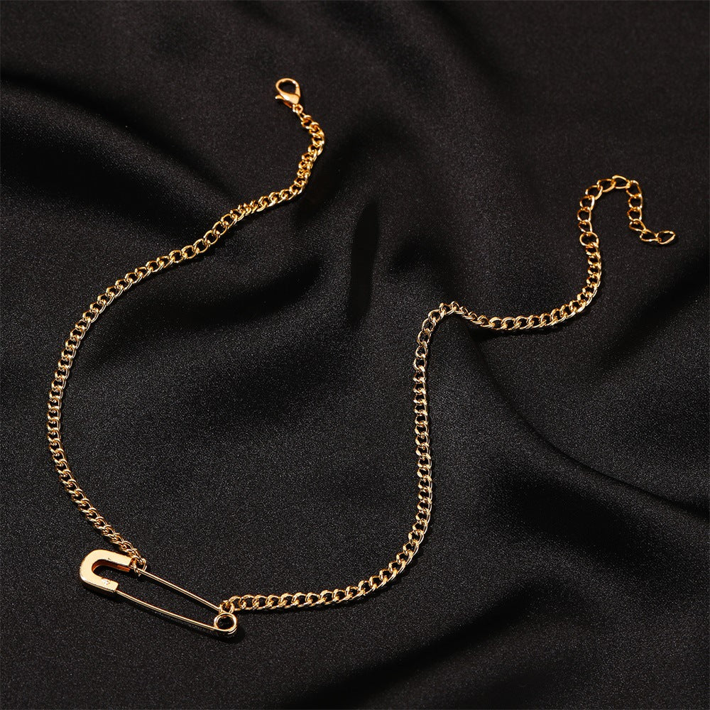 Simple Paper Clip Clavicle Chain Cold Wind Personalized Pendant Necklaces
