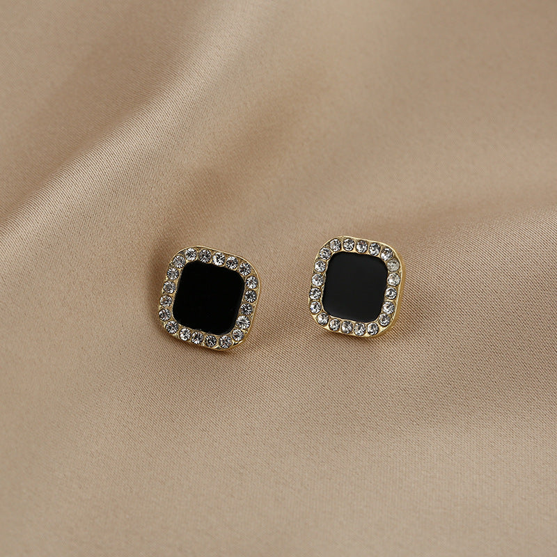 Sier Needle Fashion Exaggerated Diamond Simple Earrings