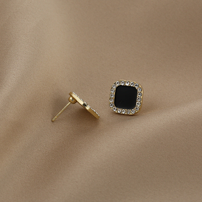 Sier Needle Fashion Exaggerated Diamond Simple Earrings