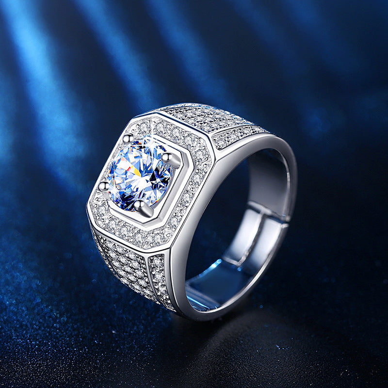 Men's Micro Inlay Full Diamond Trendy Man's Rings
