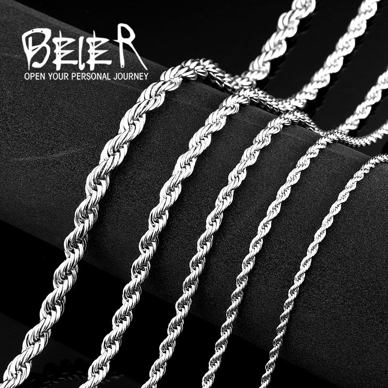 Colliers coréens en acier et titane, bijoux à la mode, en acier inoxydable