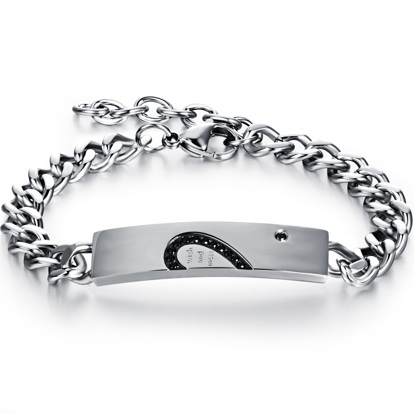 Stahlpaar-Klassiker-Puzzle-Liebes-Pfirsich-Herz-Armbänder