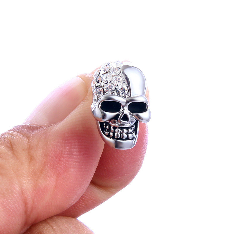 Personalisierte Ohrringe mit glänzendem Totenkopf für Damen und Herren sowie Retro-Ohrringe mit vielen Juwelen