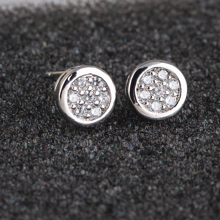 Zircon Grade Full Diamond Plated Color Simple Commuter Earrings