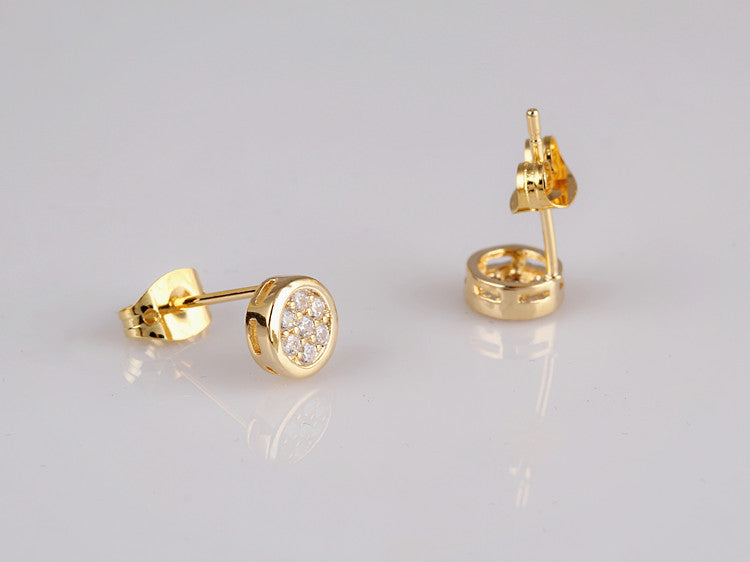 Zircon Grade Full Diamond Plated Color Simple Commuter Earrings