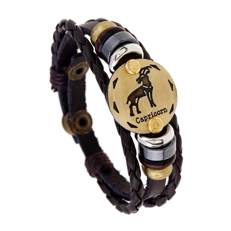 Constellation Cattle Leather Birthday Gift Adjustable Size Bracelets