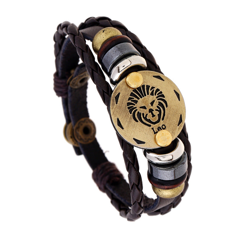 Constellation Cattle Leather Birthday Gift Adjustable Size Bracelets