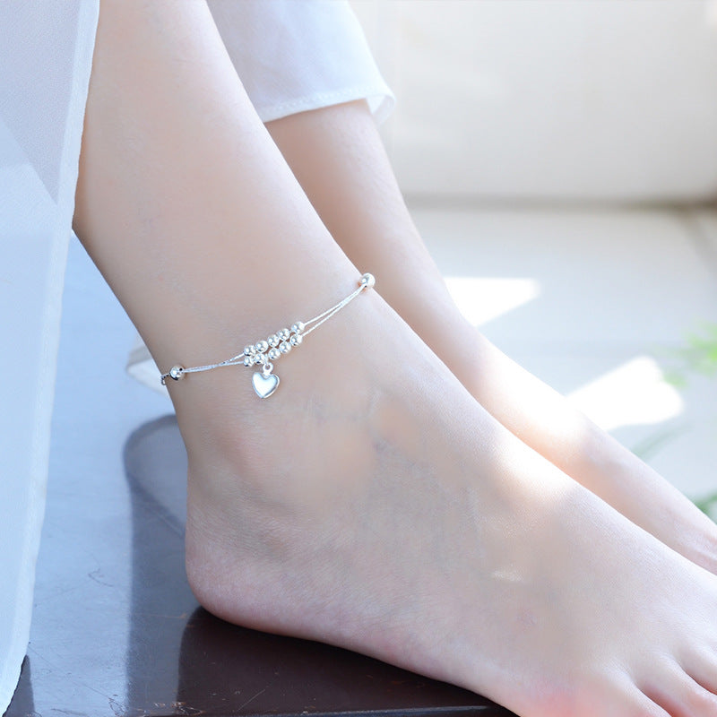 Love Mini-Fußkettchen in Herzform, mehrfarbige Armbänder