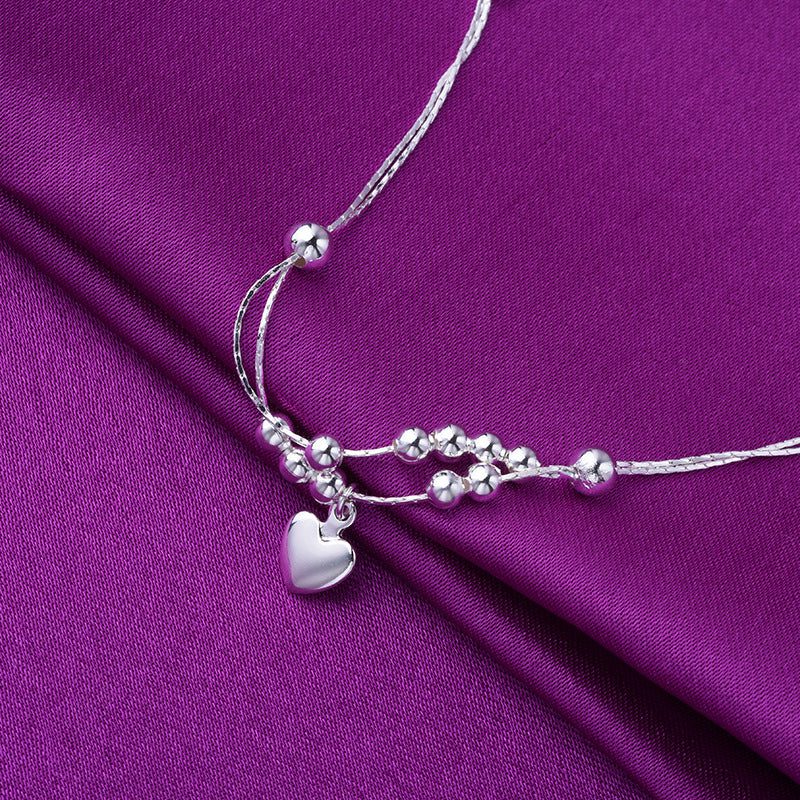 Love Mini-Fußkettchen in Herzform, mehrfarbige Armbänder