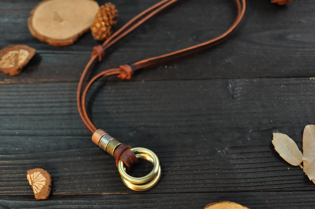 Pendentif corde en cuir de vache pour colliers d'ornement