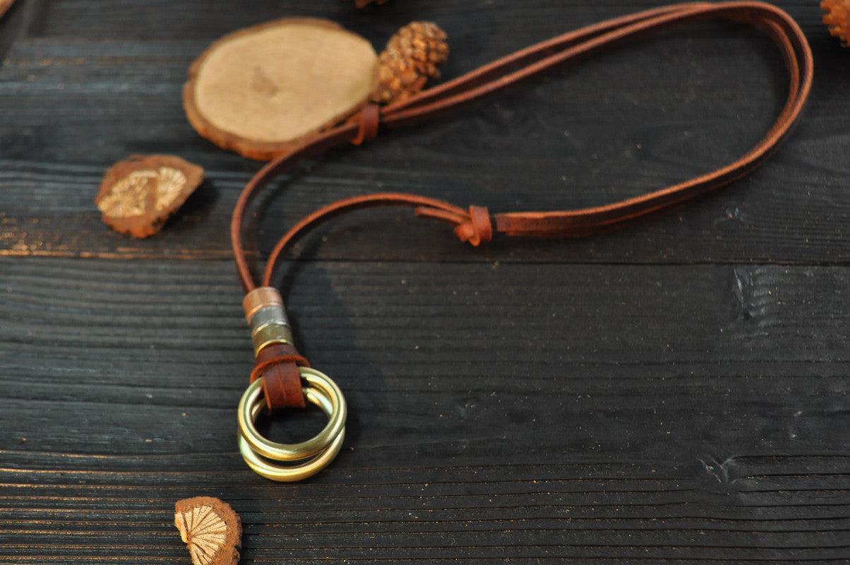 Pendentif corde en cuir de vache pour colliers d'ornement