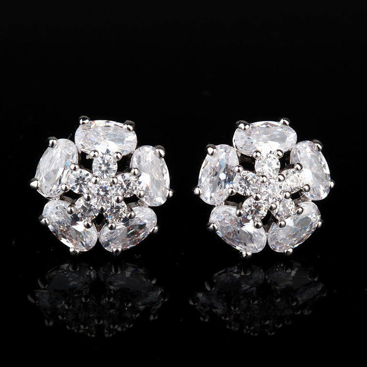 Flower Fresh Pure Sier Ear Pin Stud Earrings